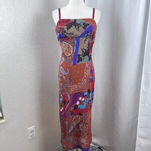 Vintage Y2K Wanted Midi Dress Womens Medium Babydoll Patchwork Fairy Grunge 90s‎